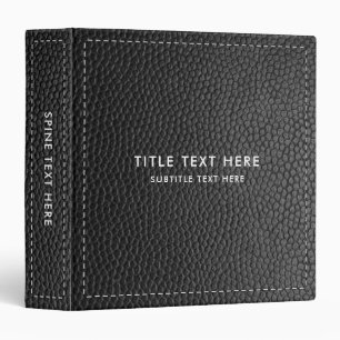 Classeur Texture et pointillage en cuir noir 