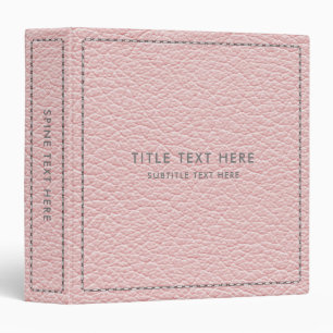 Classeur Texture et pointillage en cuir rose
