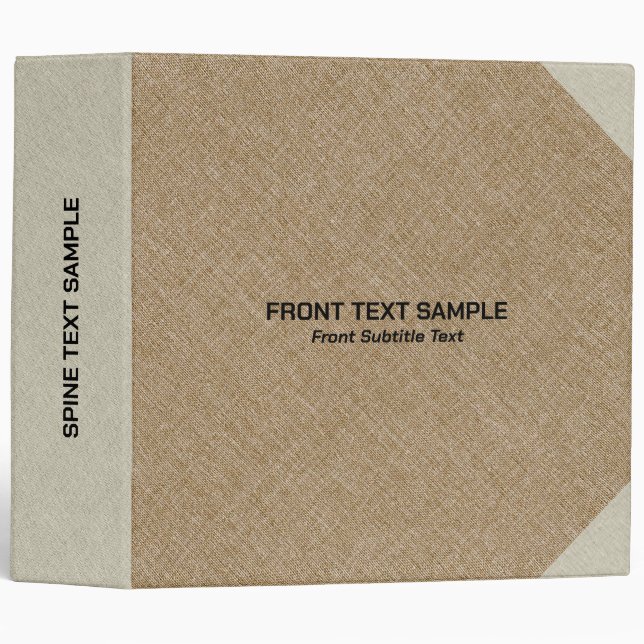 Classeur Texture lin Brown motif tons beige (Devant/Côté)