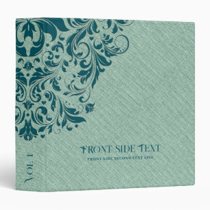 Classeur Texture Lin Vert Lumière Avec Dentelle Vert Foncé