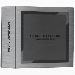 Classeur Texture métallique gris clair Cadre géométrique mo