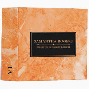 Classeur Texture rose-or en marbre Accent noir