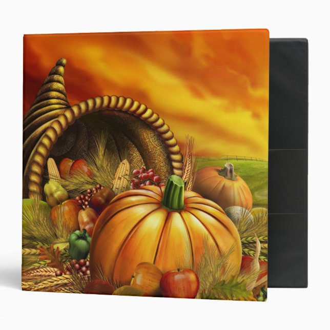 Classeur Thanksgiving cornucopia champ citrouille (Devant/intérieur)