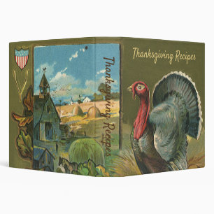 Classeur Thanksgiving vintage, Turquie à la ferme