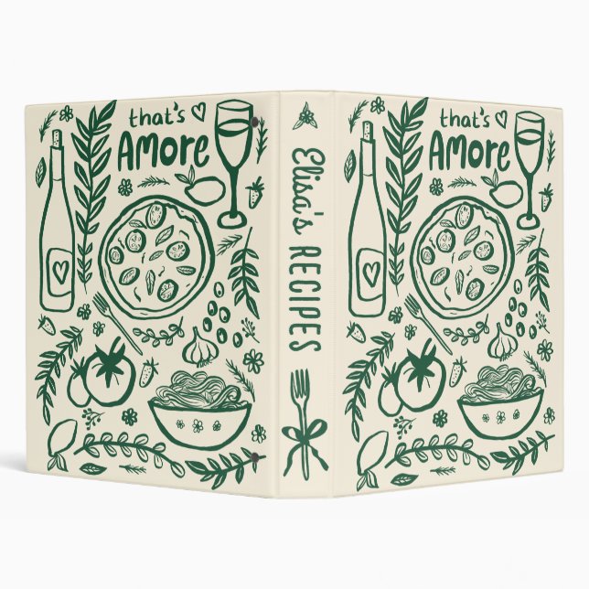 Classeur That's Amore Bridal Shower CUSTOM Cute Recipe (Arrière-plan)