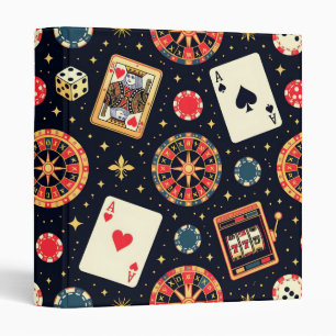 Classeur Thème de motif de casino sur fond noir