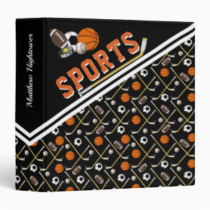 Classeur Thème sportif Nom du Motif noir