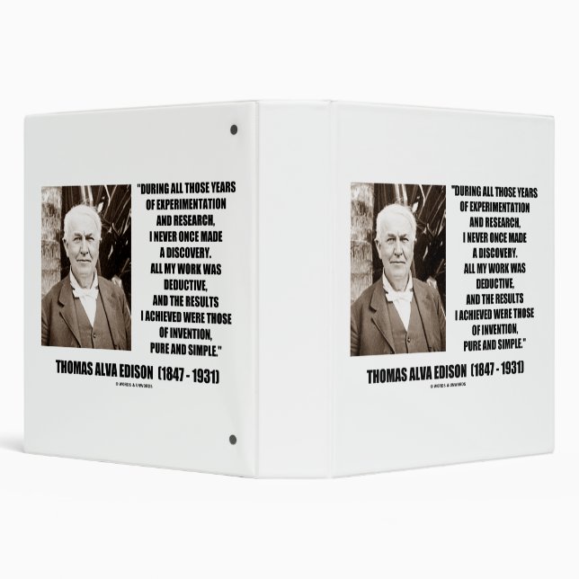 Classeur Thomas Edison Résultats Invention Citation Simple  (Arrière-plan)