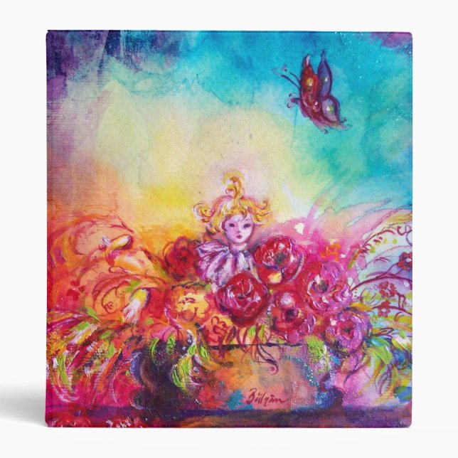 CLASSEUR THUMBELINA, PANIER À FLEURS ET BOUTEILLE (Devant)