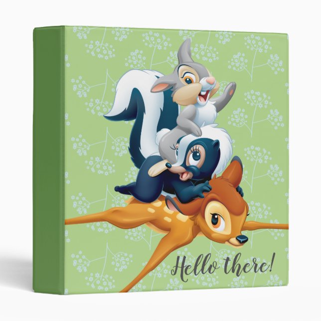 Classeur Thumper, Fleur et Bambi empilés pendant le jeu (Devant/Côté)
