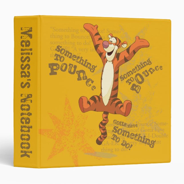 Classeur Tigger - Quelque chose à rebondir (Devant/Côté)