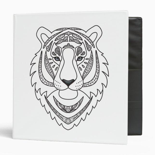 Classeur Tigre blanc inspiré (Devant/Intérieur)