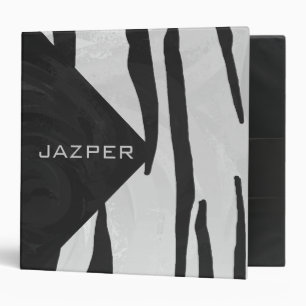Classeur Tigre Monogramme noir et blanc