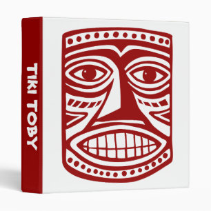 Classeur Tiki Toby (1in) - Burgandy & Blanc