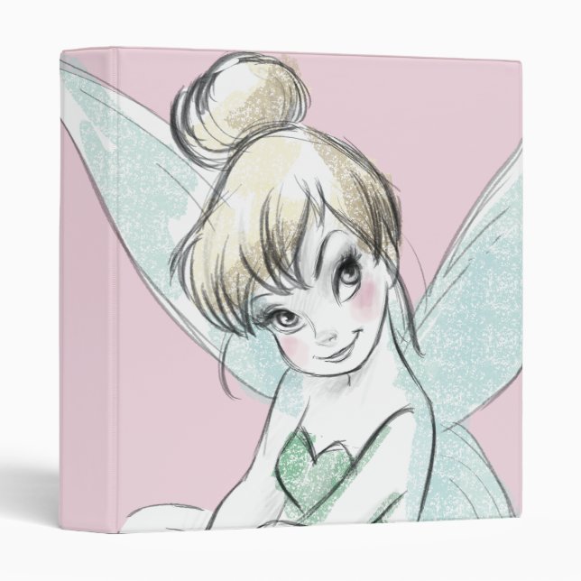 Classeur Tinker Bell | Pastel assis (Devant/Côté)
