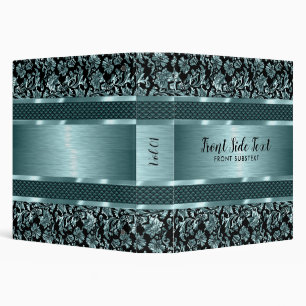 Classeur Tint vert métallique Vintage Damas florales