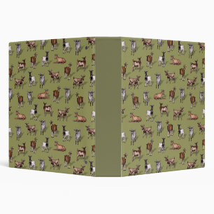 Classeur Tiny Goats on Green - Goat Herd Pattern