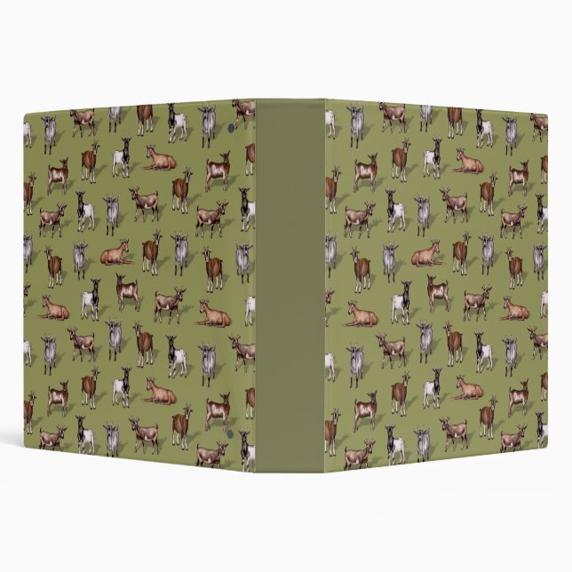 Classeur Tiny Goats on Green - Goat Herd Pattern (Arrière-plan)