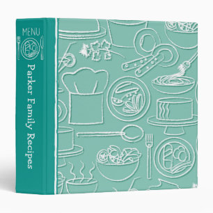 Classeur tiré par la main turquoise de recette
