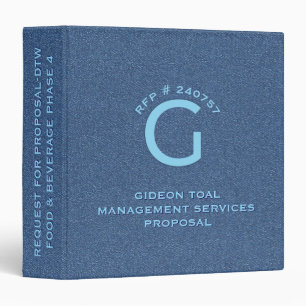 Classeur Tissu en Denim Bleu Texture Logo Personnalisé Clas