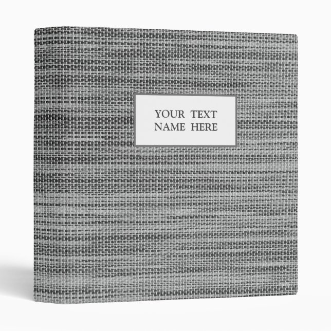Classeur Tissu gris - Personnalisable - (Devant/Côté)