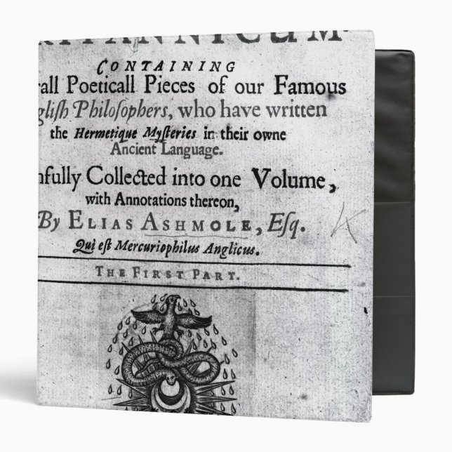 Classeur Titlepage 'Theatrum Chemicum Britannicum (Devant/Intérieur)
