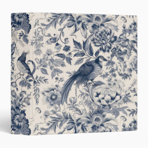 Classeur Toile bleue vintage Fleurie