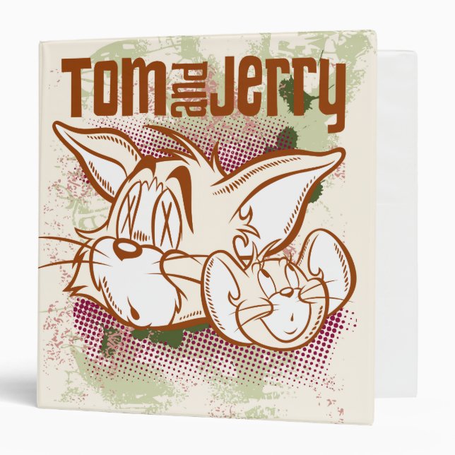 Classeur Tom et Jerry Brown et vert (Devant/Intérieur)