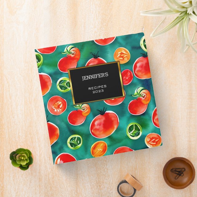 Classeur Tomates à l'aquarelle moderne recettes personnelle (In Situ)