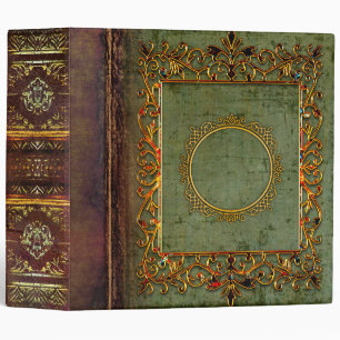 Classeur Tome antique celtique vert et Brown fleuri