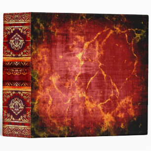 Classeur Tome antique de marbre rustique de rouge et d'or