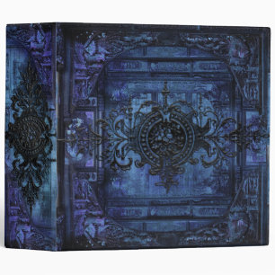 Classeur Tome antique gothique noir et bleu