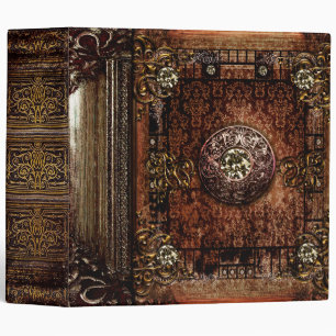 Classeur Tome antique médiéval de cuir Brown fleuri de Fa