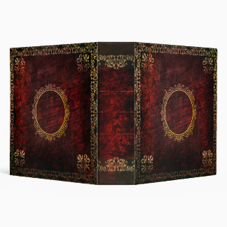 Classeur Tome antique rouge d'âges foncés de noir et d'or