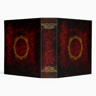 Classeur Tome antique rouge de noir et d'or