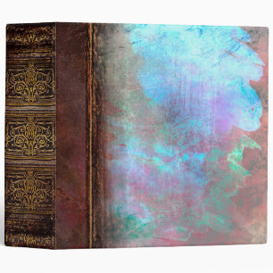 Classeur Tome antique souillé par aquarelle rustique
