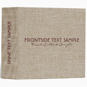 Classeur Tons Beige Linge Burlap Tissu Look 2