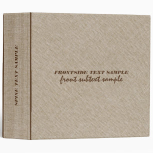 Classeur Tons Beige Linge Burlap Tissu Look 2