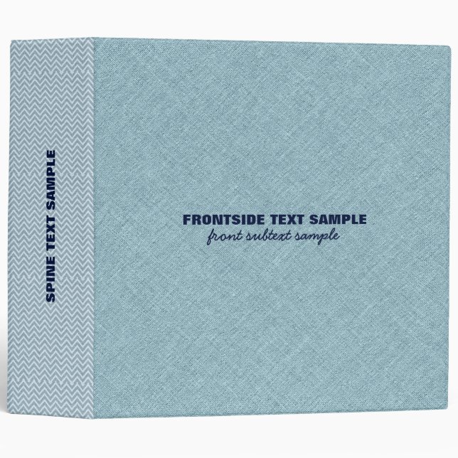 Classeur Tons Beige Linge Burlap Tissu Look 3 (Devant/Côté)
