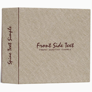 Classeur Tons Beige Linge Burlap Tissu Look 4