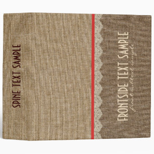Classeur Tons Brown Linge Burlap Look tissu