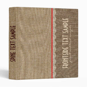 Classeur Tons Brown Linge Burlap Look tissu