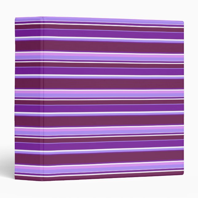 Classeur Tons de rayures violettes (Devant/Côté)