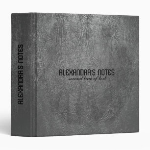 Classeur Tons Gris Faux Revêtement Cuir