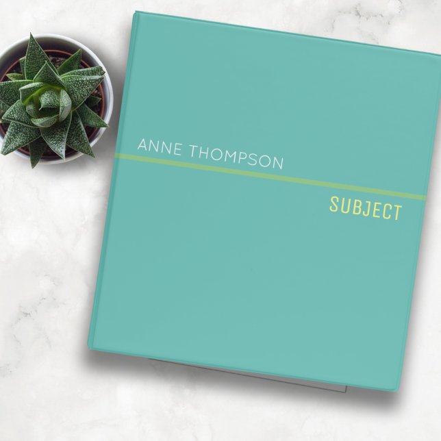Classeur tons pastel turquoise clair école ou bureau (Créateur téléchargé)