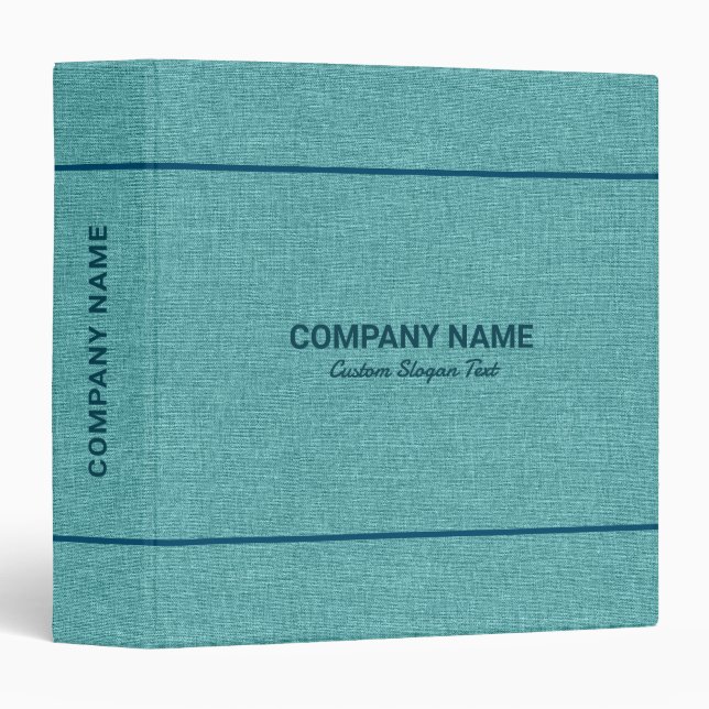 Classeur Tons Turquoise Vert Linge Brûlap Tissu Look (Devant/Côté)