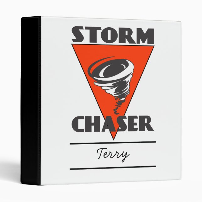 Classeur Tornade de chasseur de tempête et triangle rouge (Devant/Côté)