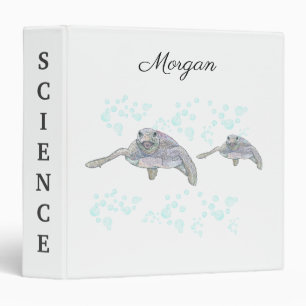 Classeur Tortue de mer coloré Dessin original personnalisé