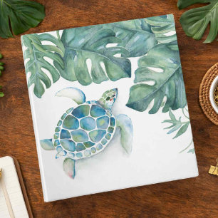 Classeur Tortue de Mer Feuille de Palmier Tropical Élégant