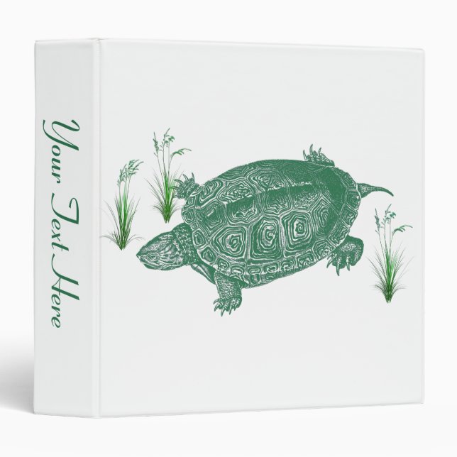 Classeur Tortue de mer verte (Devant/Côté)